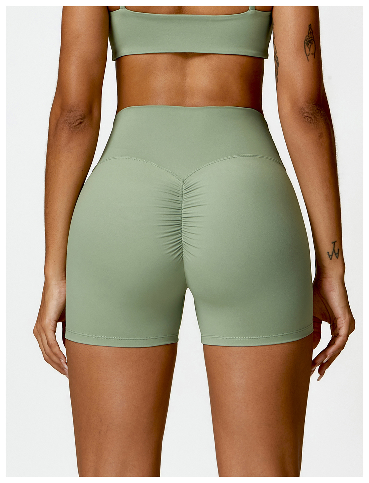 Ombreezy Brushed High-Waisted Tummy-Control Yoga Shorts