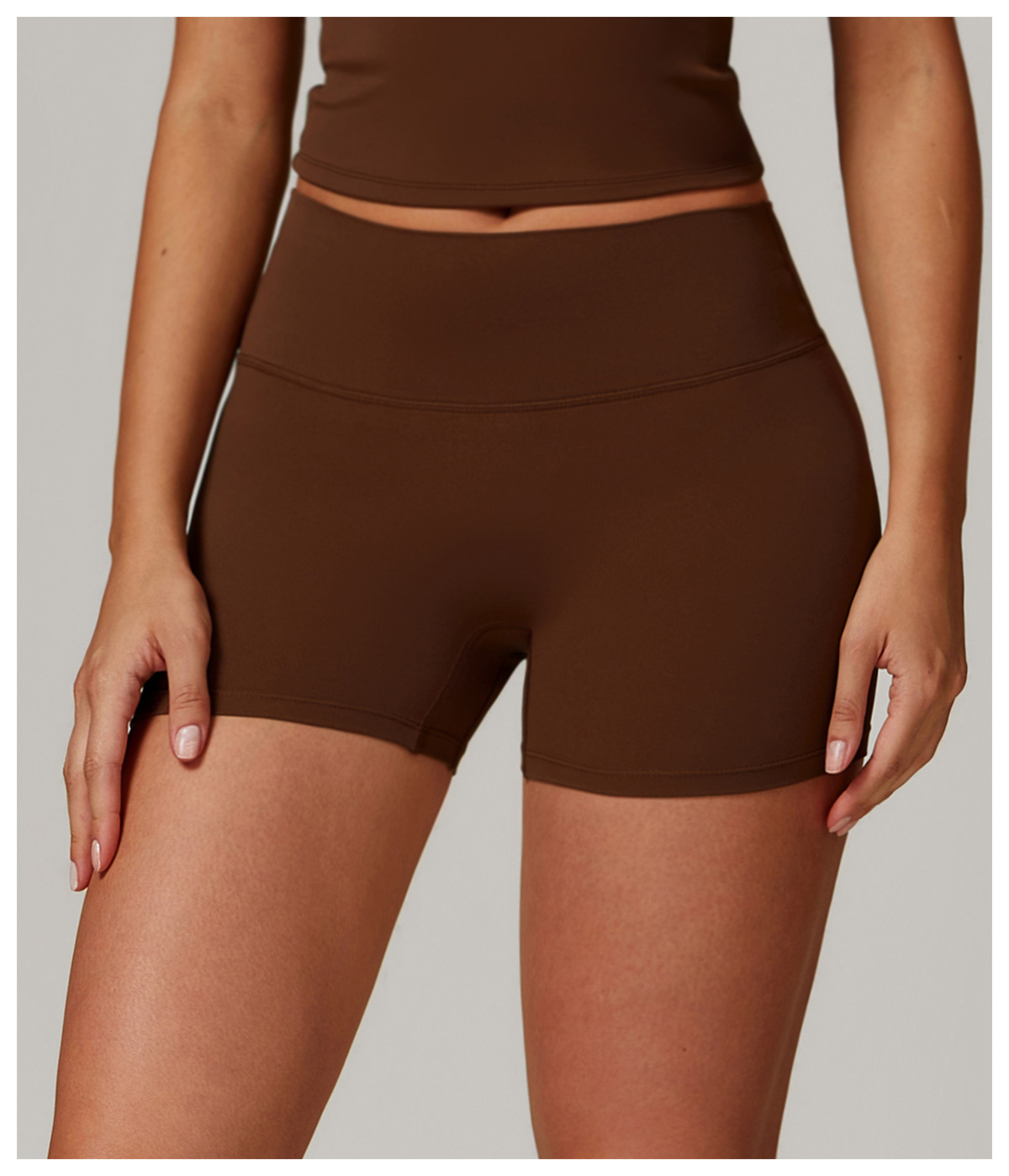 Brushed High-Waisted Yoga Shorts – Sculpting & Ultra-Soft