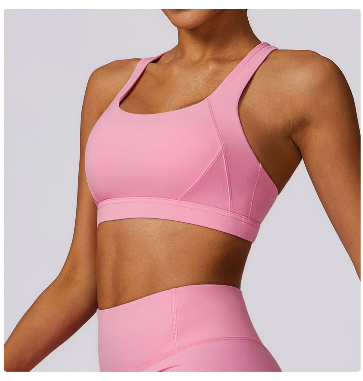 High-Neck Yoga Tank with Built-In Support