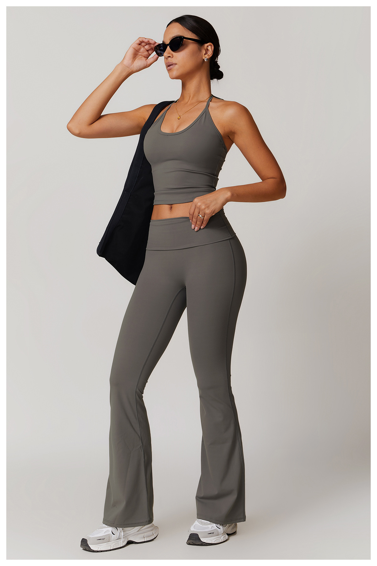 Ombreezy Racerback Yoga Vest with Built-In Bra