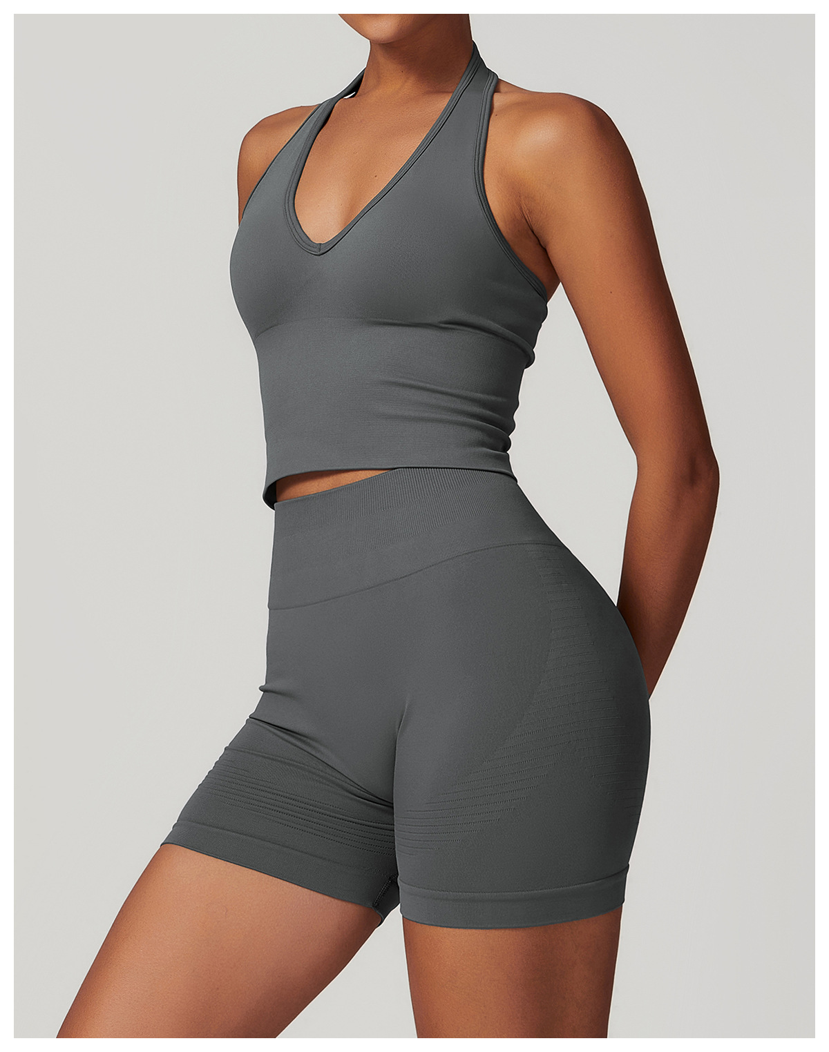 Ombreezy Breathable Halterneck Yoga Bra with Racerback Design