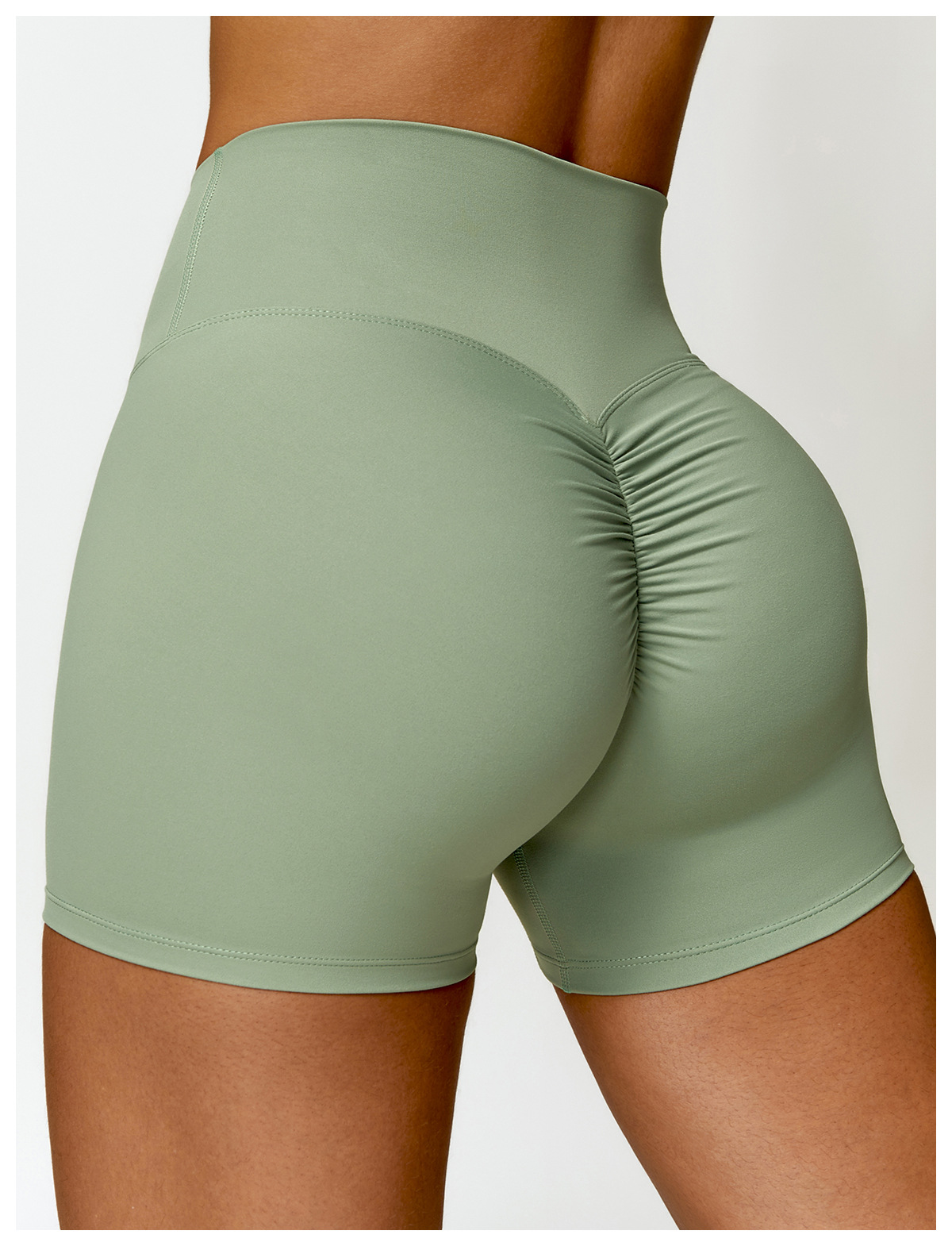 Ombreezy Brushed High-Waisted Tummy-Control Yoga Shorts