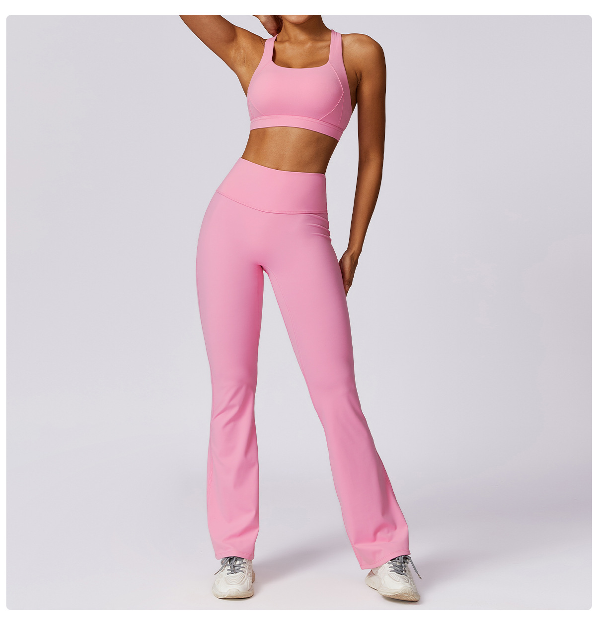 High-Neck Yoga Tank with Built-In Support