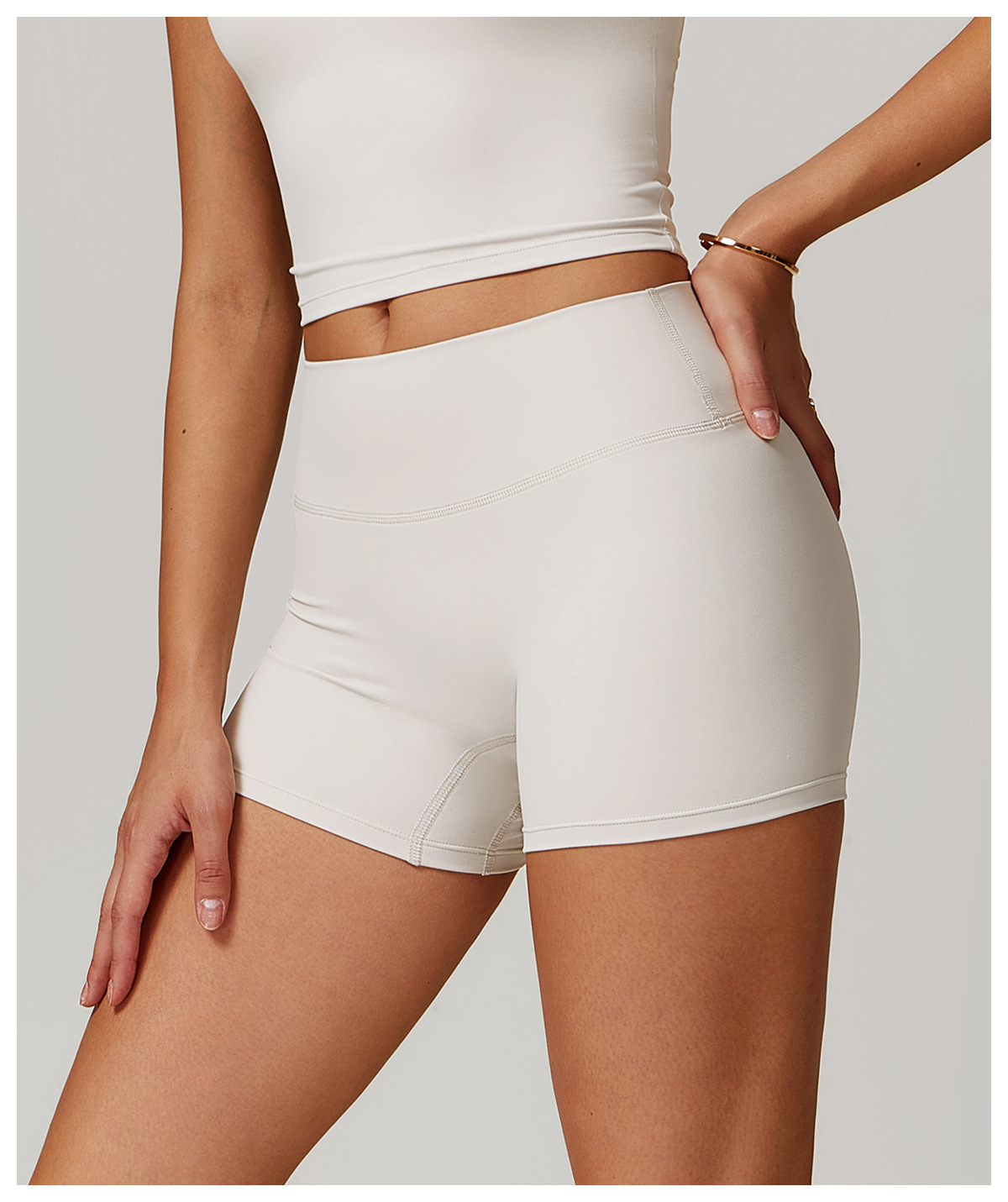 Brushed High-Waisted Yoga Shorts – Sculpting & Ultra-Soft