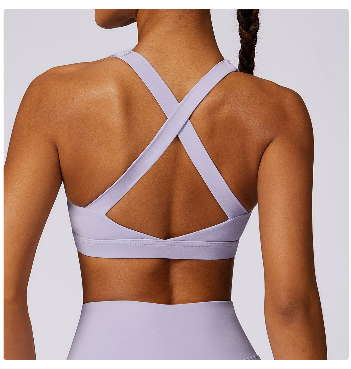 High-Neck Yoga Tank with Built-In Support