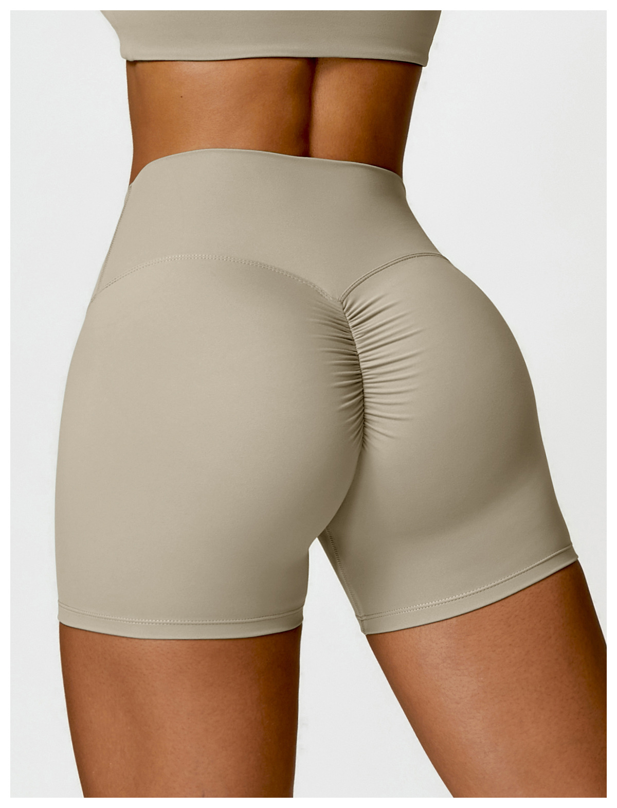Ombreezy Brushed High-Waisted Tummy-Control Yoga Shorts
