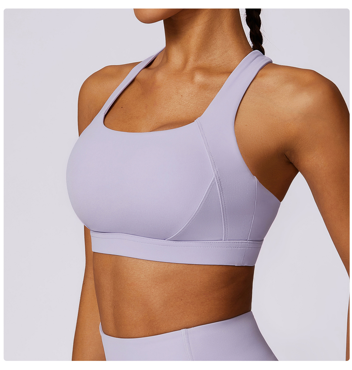 High-Neck Yoga Tank with Built-In Support