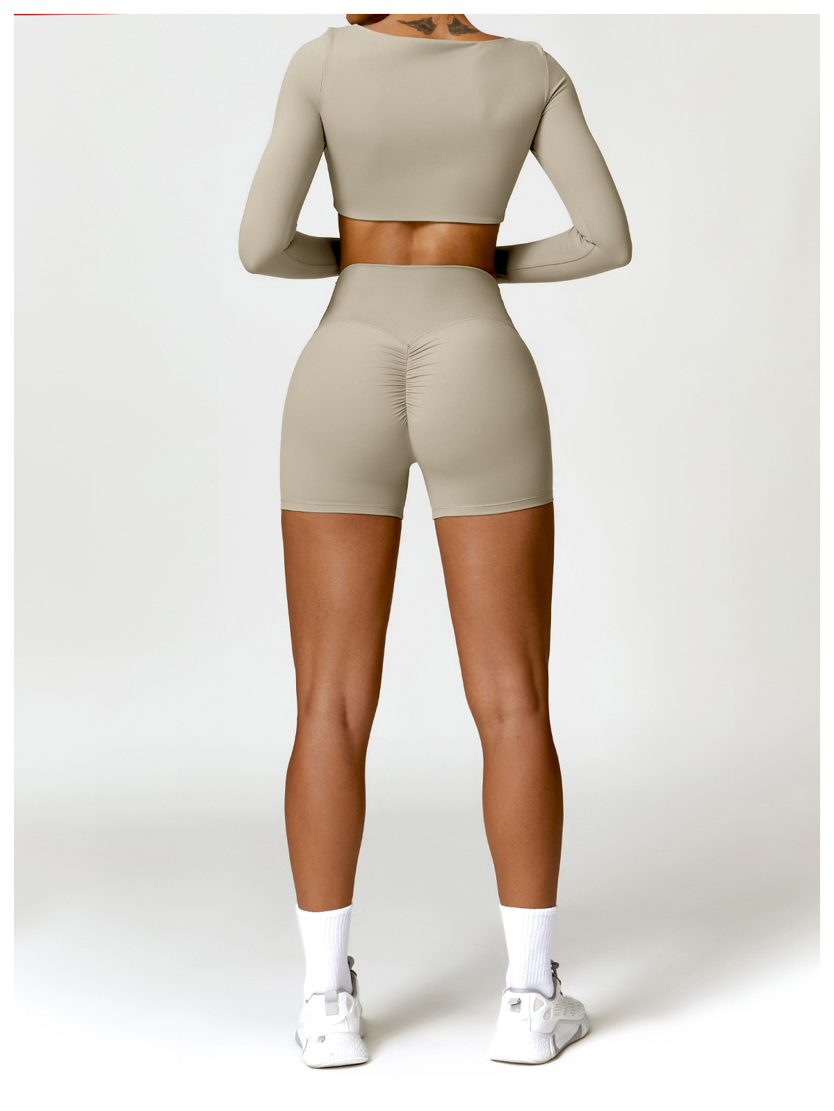 Ombreezy Brushed High-Waisted Tummy-Control Yoga Shorts