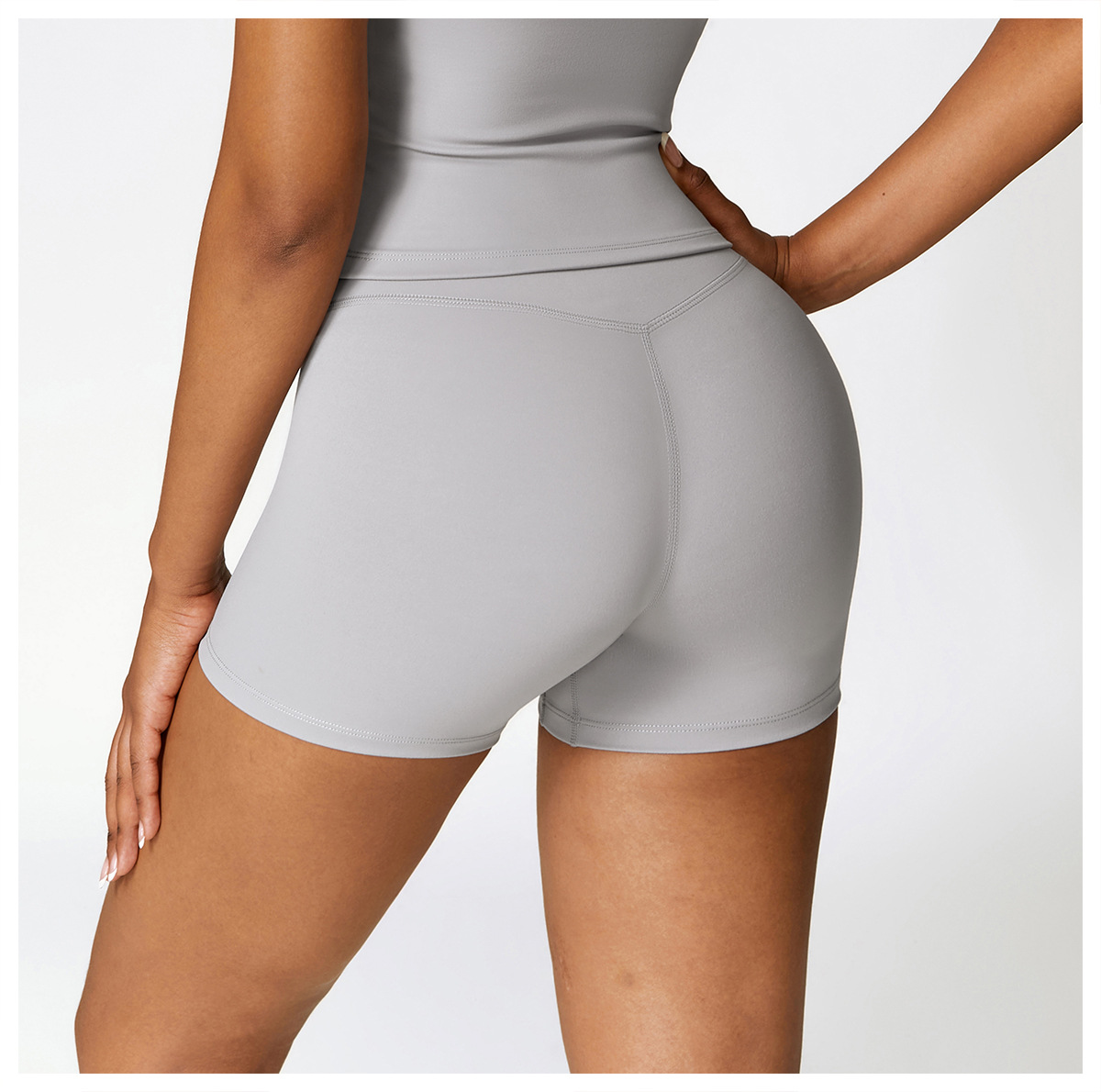 Brushed High-Waisted Yoga Shorts – Sculpting & Ultra-Soft