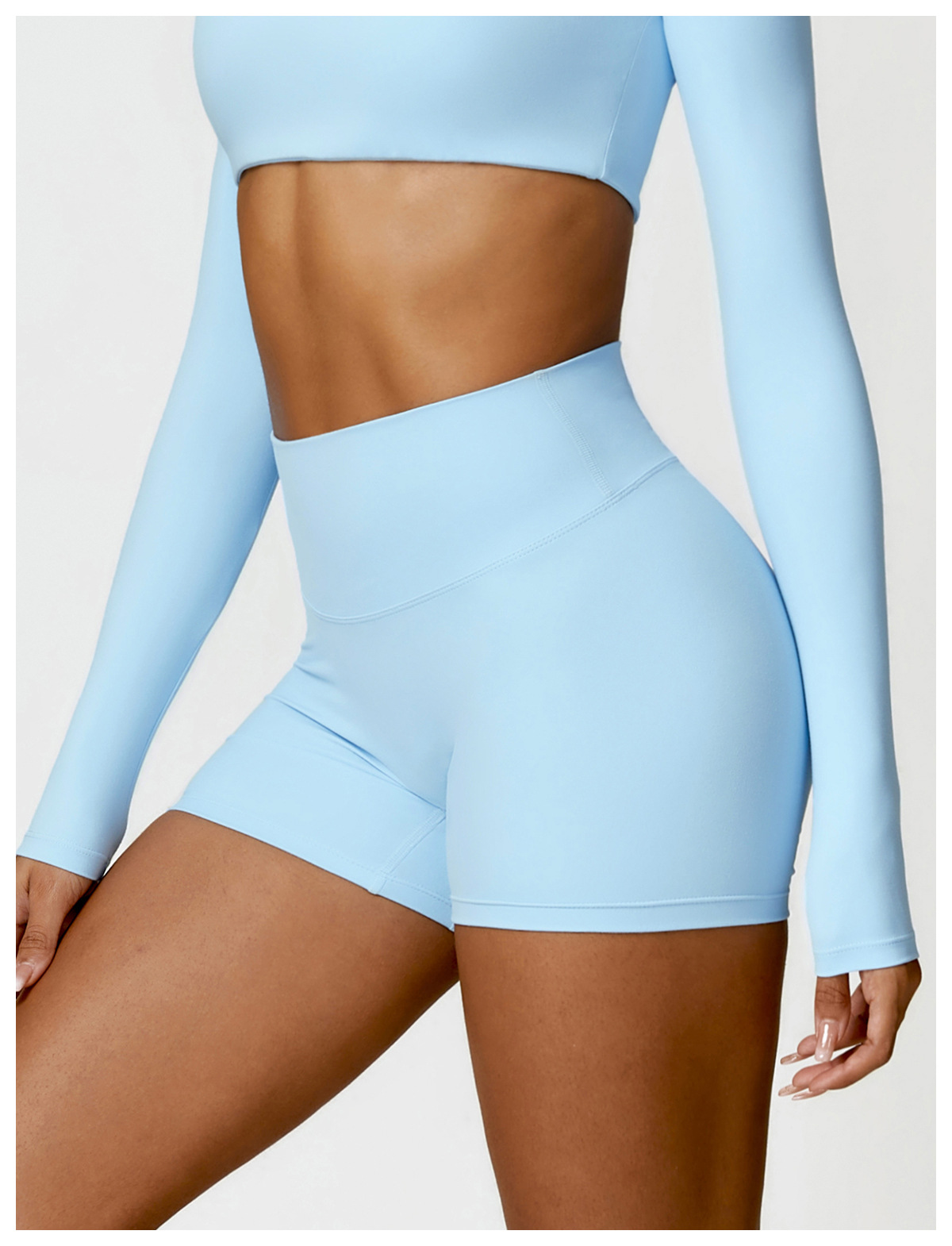 Ombreezy Brushed High-Waisted Tummy-Control Yoga Shorts
