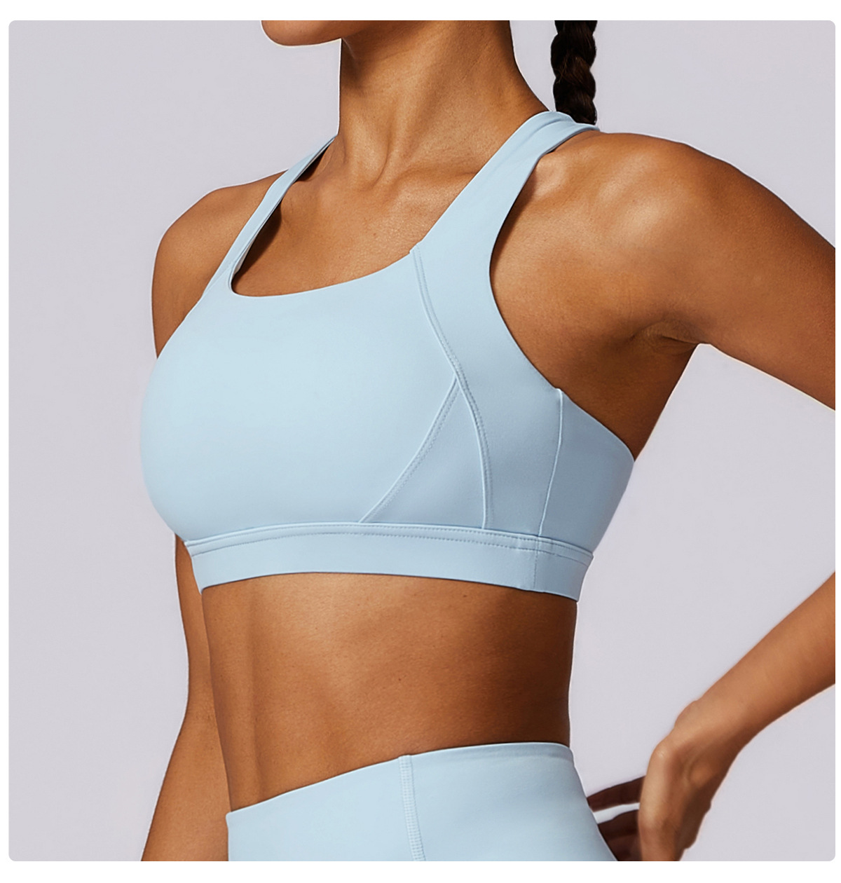 High-Neck Yoga Tank with Built-In Support