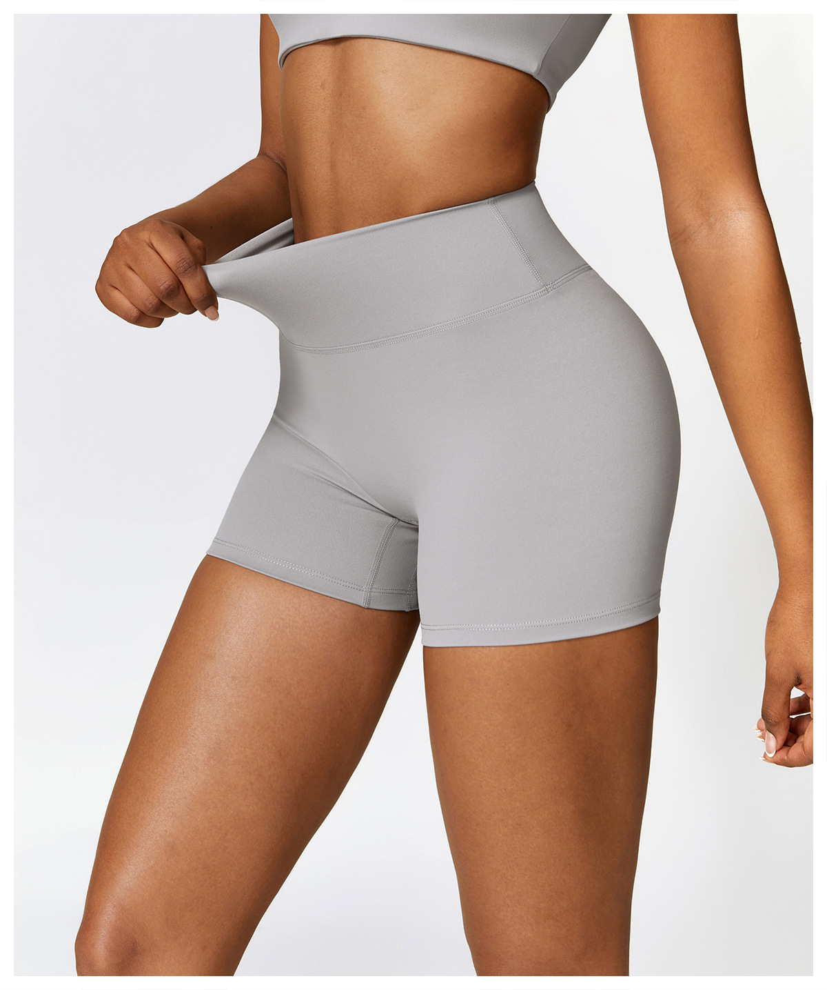 Brushed High-Waisted Yoga Shorts – Sculpting & Ultra-Soft