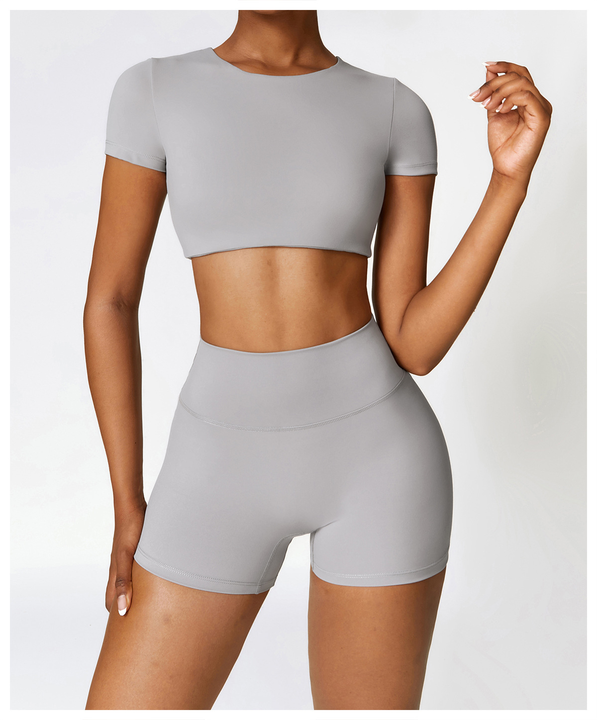 Brushed High-Waisted Yoga Shorts – Sculpting & Ultra-Soft