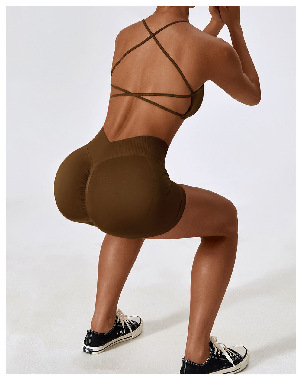 Ombreezy Seamless High-Waisted Yoga Shorts