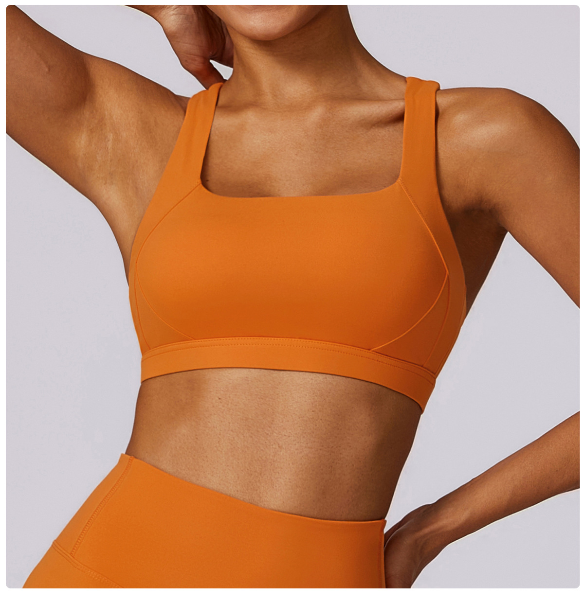 High-Neck Yoga Tank with Built-In Support