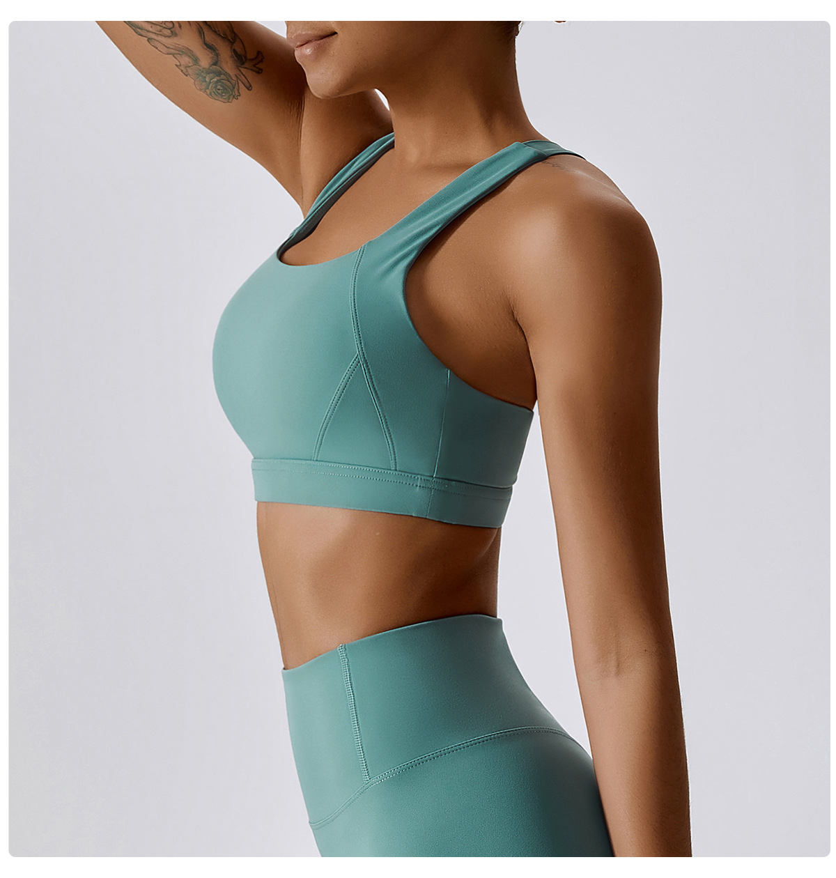 High-Neck Yoga Tank with Built-In Support
