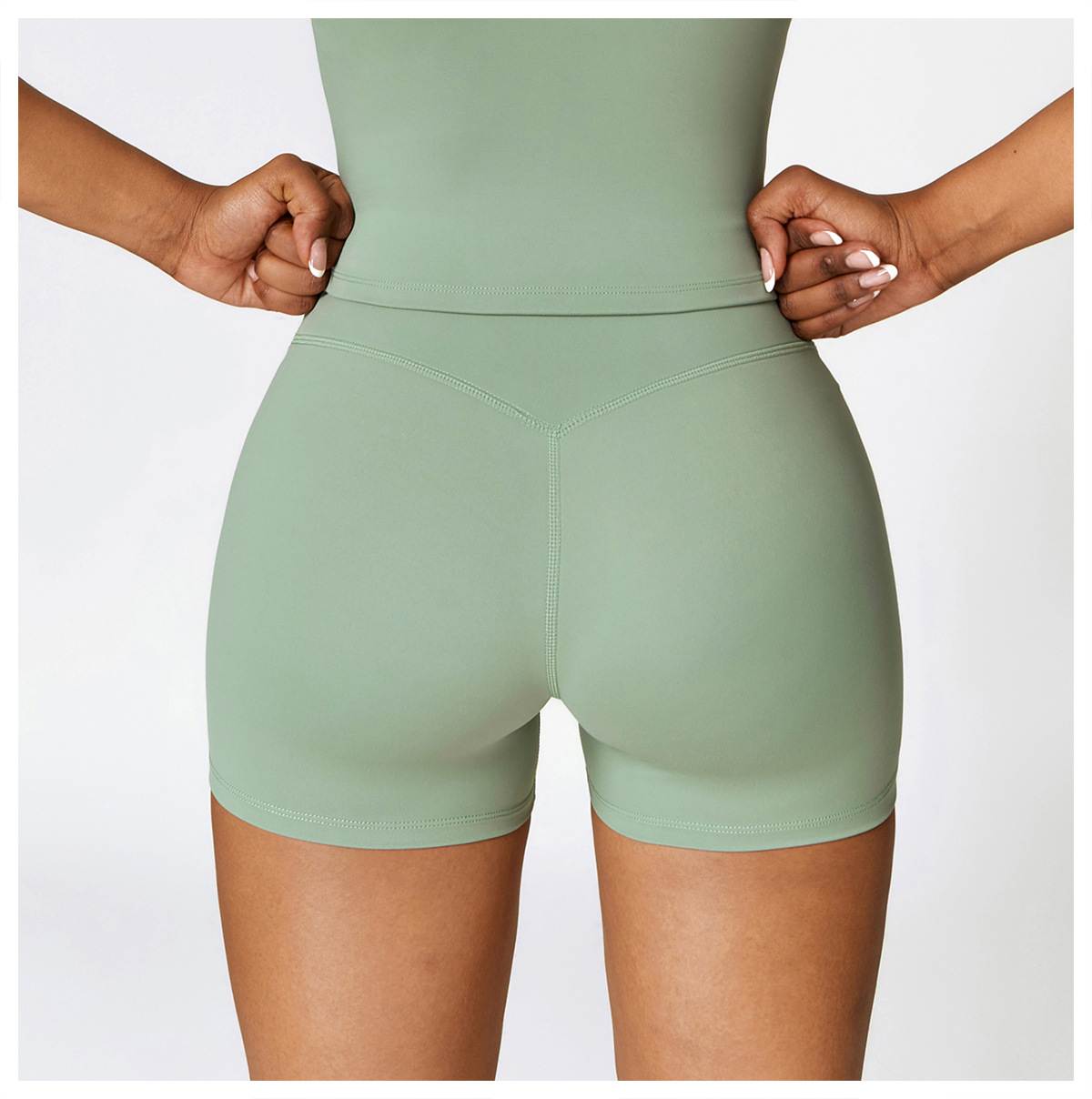 Brushed High-Waisted Yoga Shorts – Sculpting & Ultra-Soft