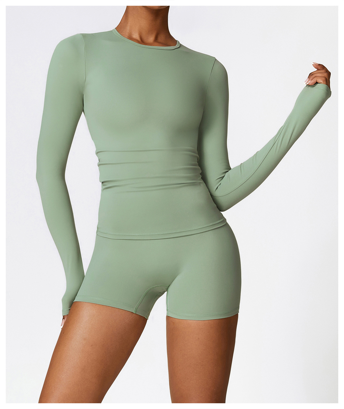 Brushed High-Waisted Yoga Shorts – Sculpting & Ultra-Soft