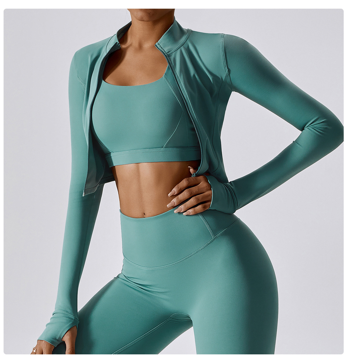 High-Neck Yoga Tank with Built-In Support