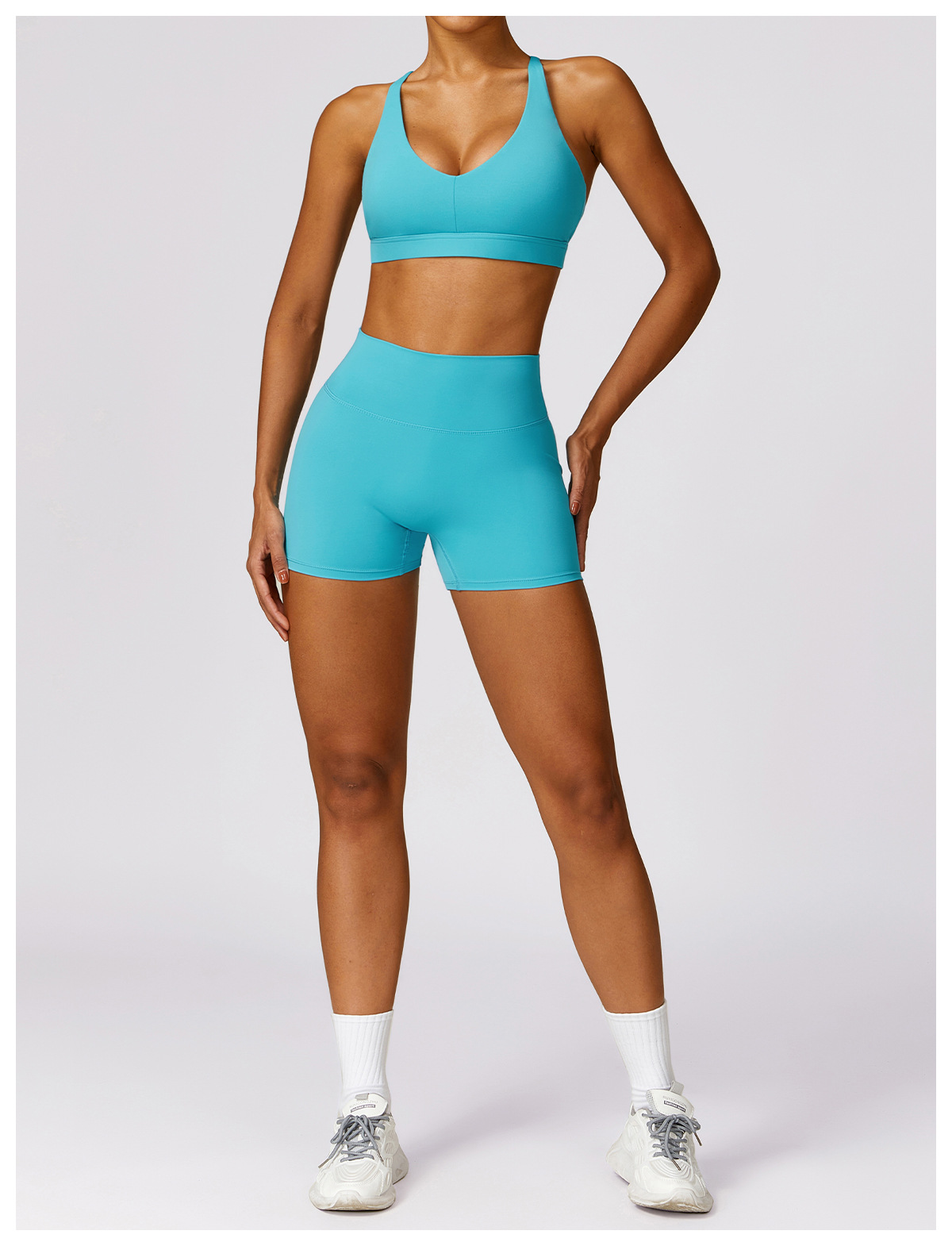 Ombreezy Brushed High-Waisted Tummy-Control Yoga Shorts