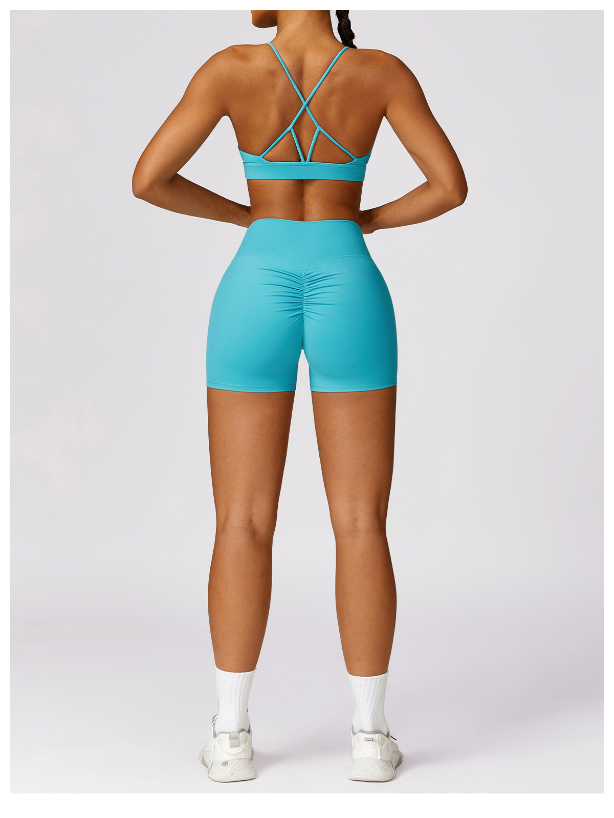 Ombreezy Brushed High-Waisted Tummy-Control Yoga Shorts