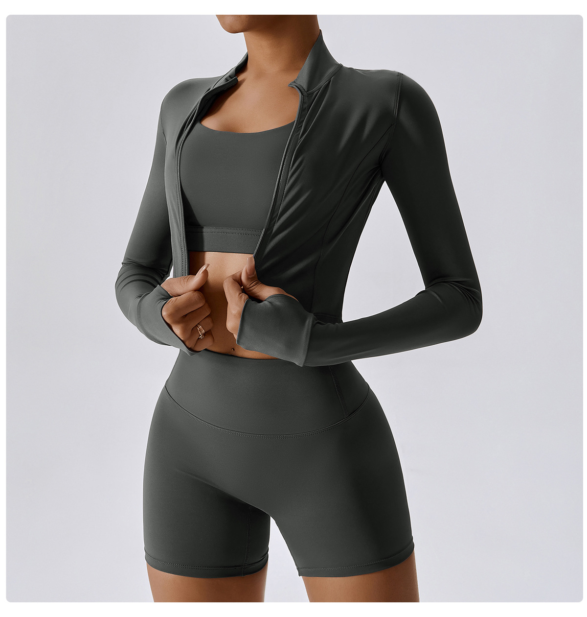 High-Neck Yoga Tank with Built-In Support