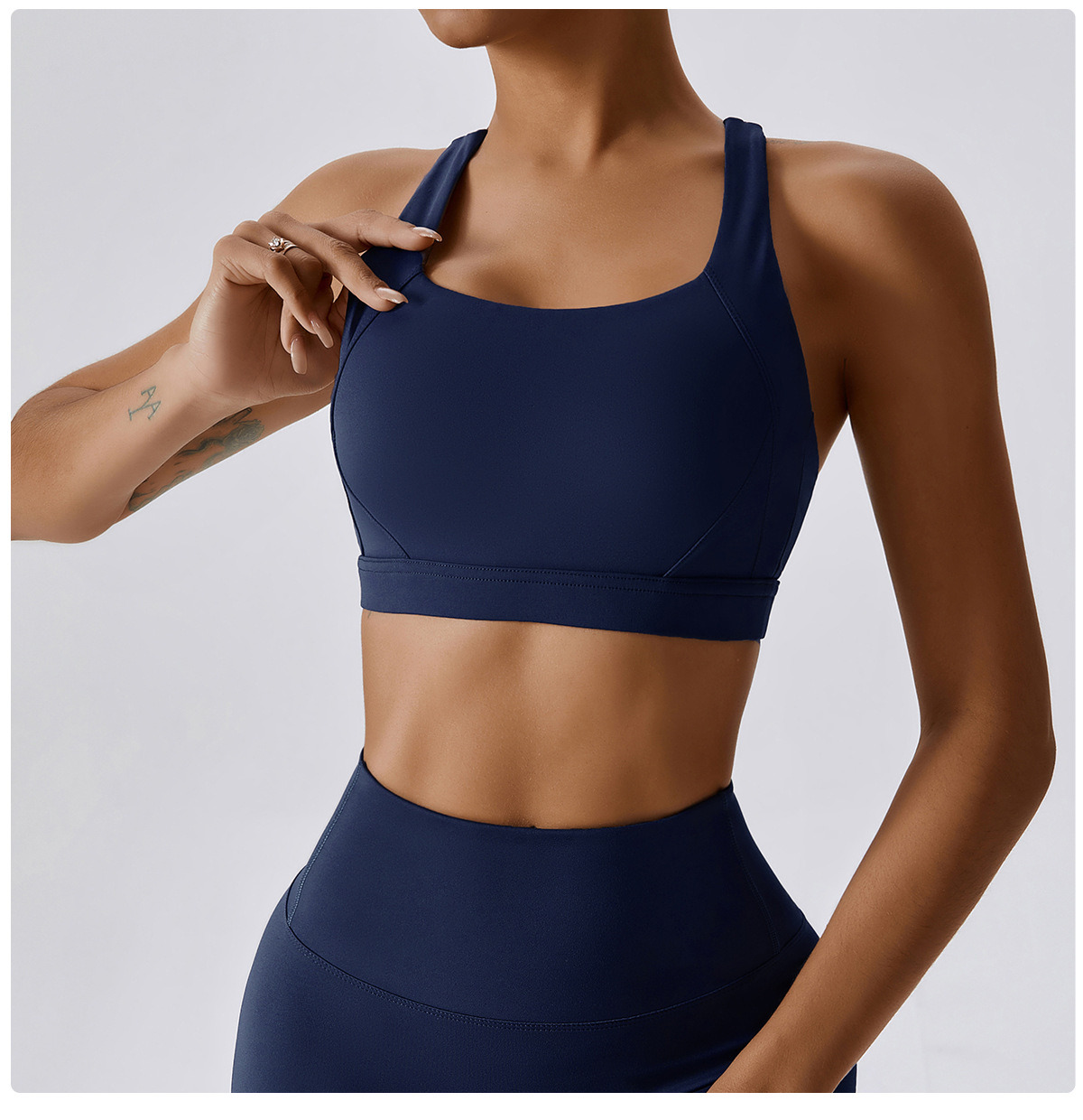 High-Neck Yoga Tank with Built-In Support