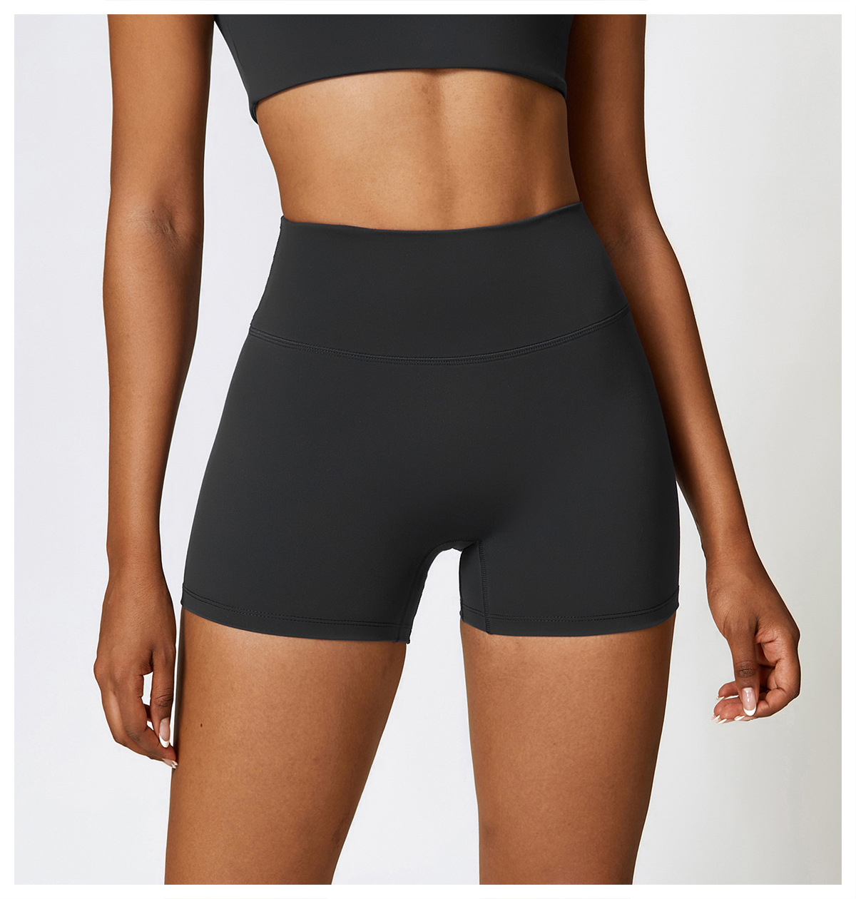 Brushed High-Waisted Yoga Shorts – Sculpting & Ultra-Soft