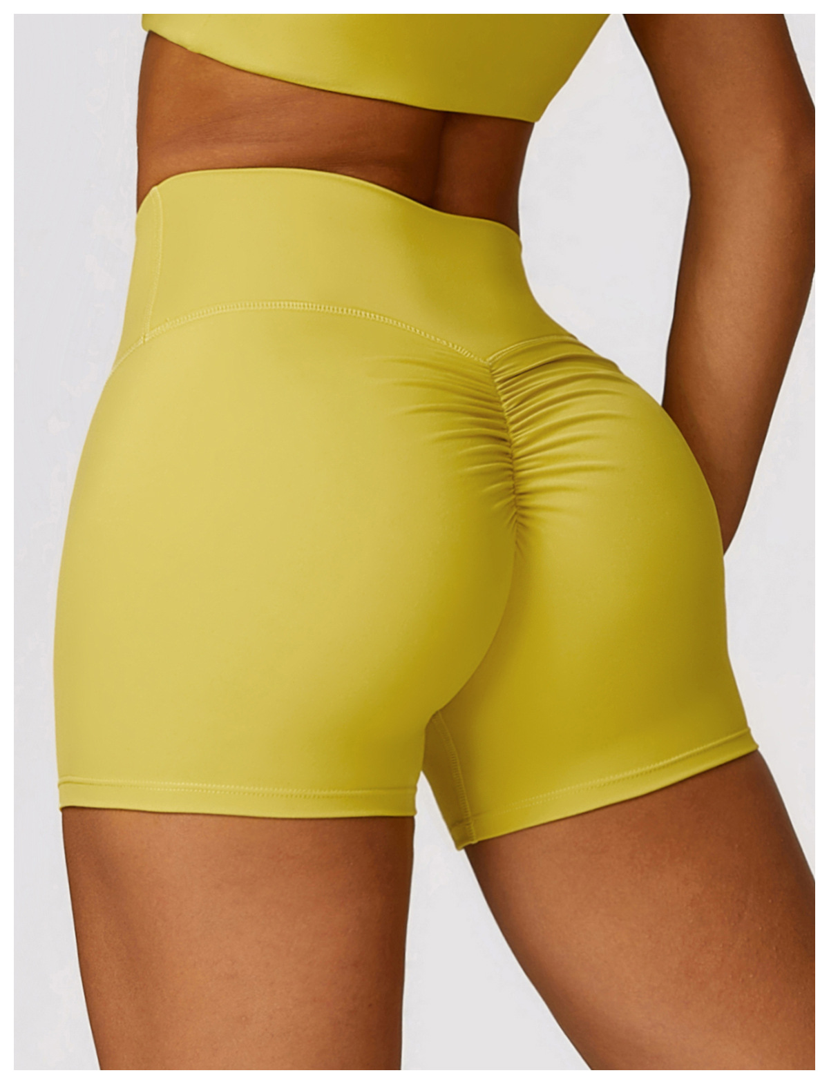 Ombreezy Brushed High-Waisted Tummy-Control Yoga Shorts