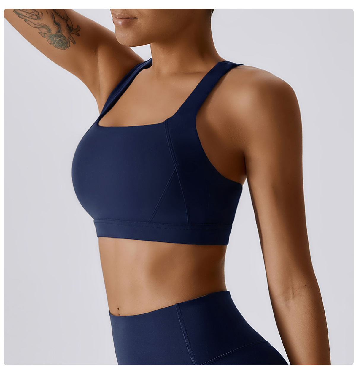 High-Neck Yoga Tank with Built-In Support