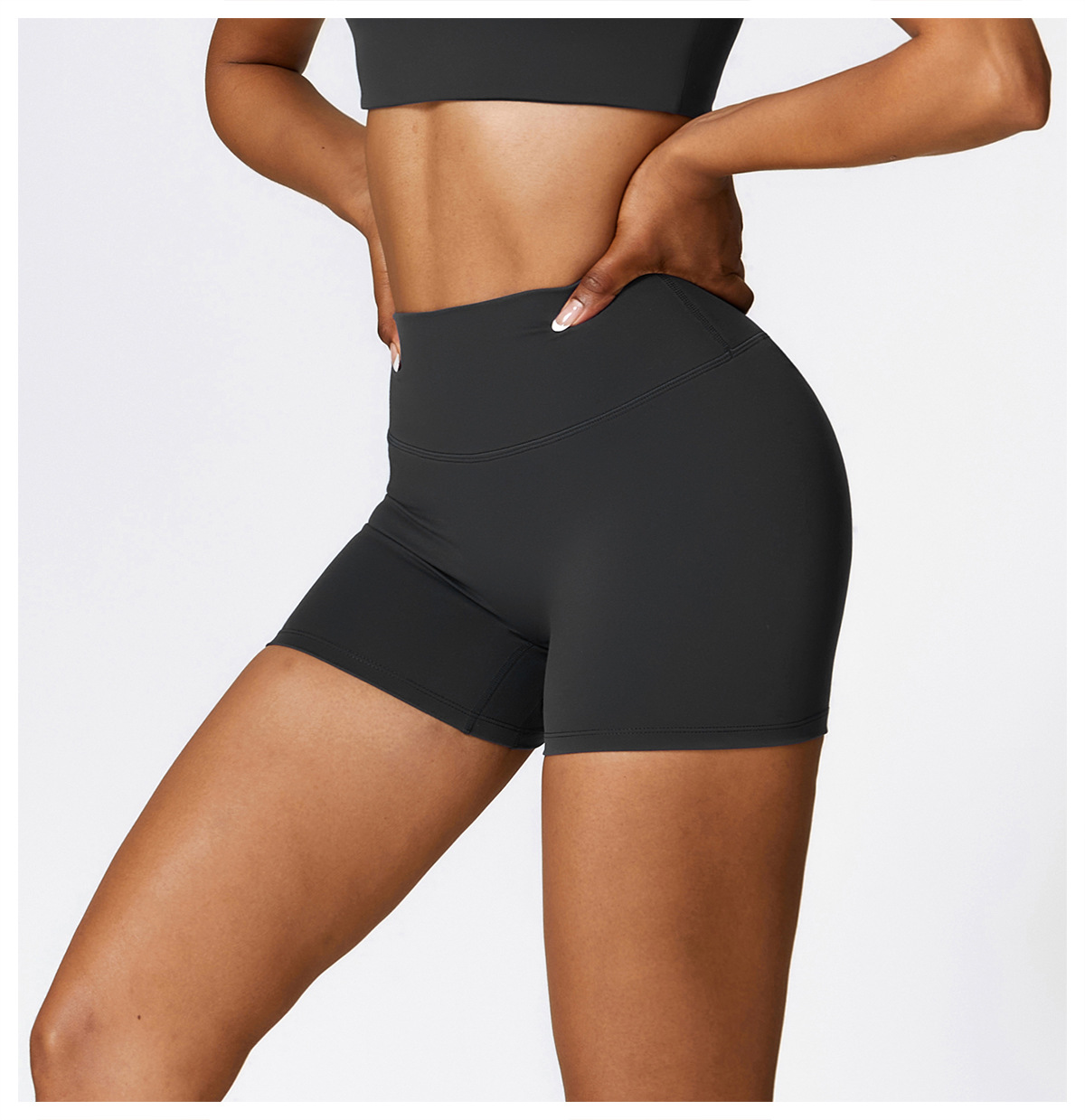 Brushed High-Waisted Yoga Shorts – Sculpting & Ultra-Soft