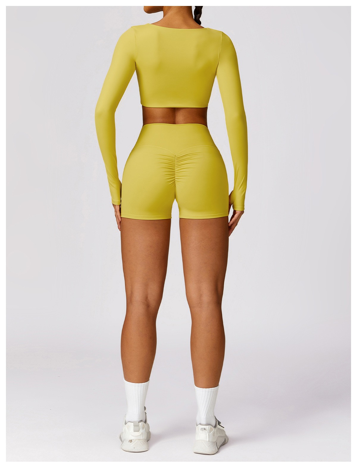 Ombreezy Brushed High-Waisted Tummy-Control Yoga Shorts