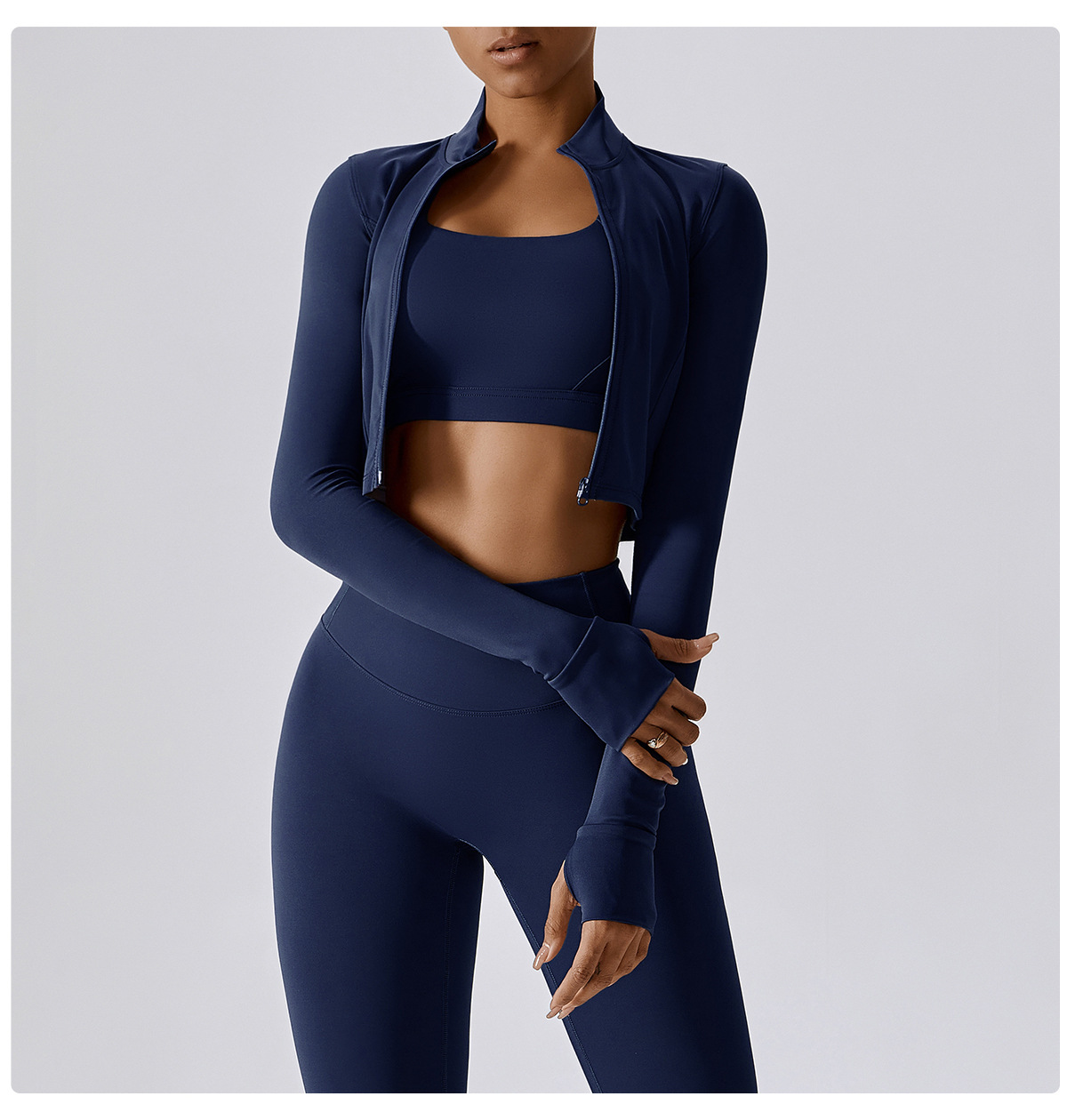 High-Neck Yoga Tank with Built-In Support