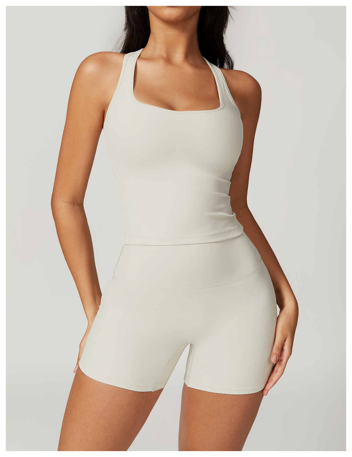 Brushed High-Waisted Yoga Shorts – Sculpting & Ultra-Soft