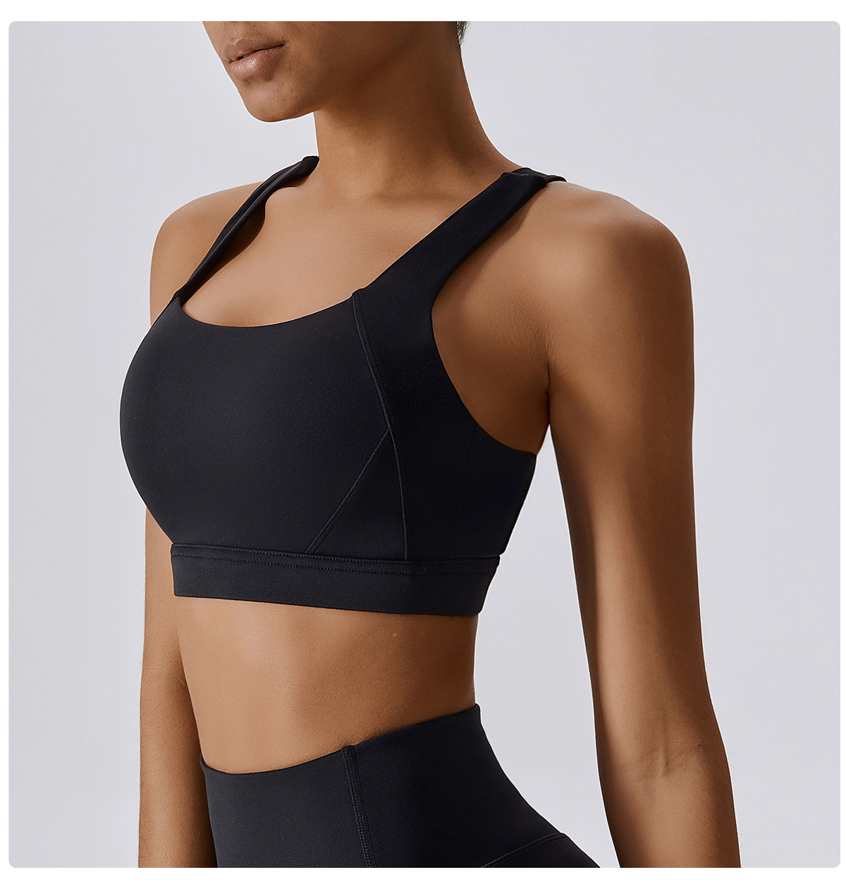 High-Neck Yoga Tank with Built-In Support
