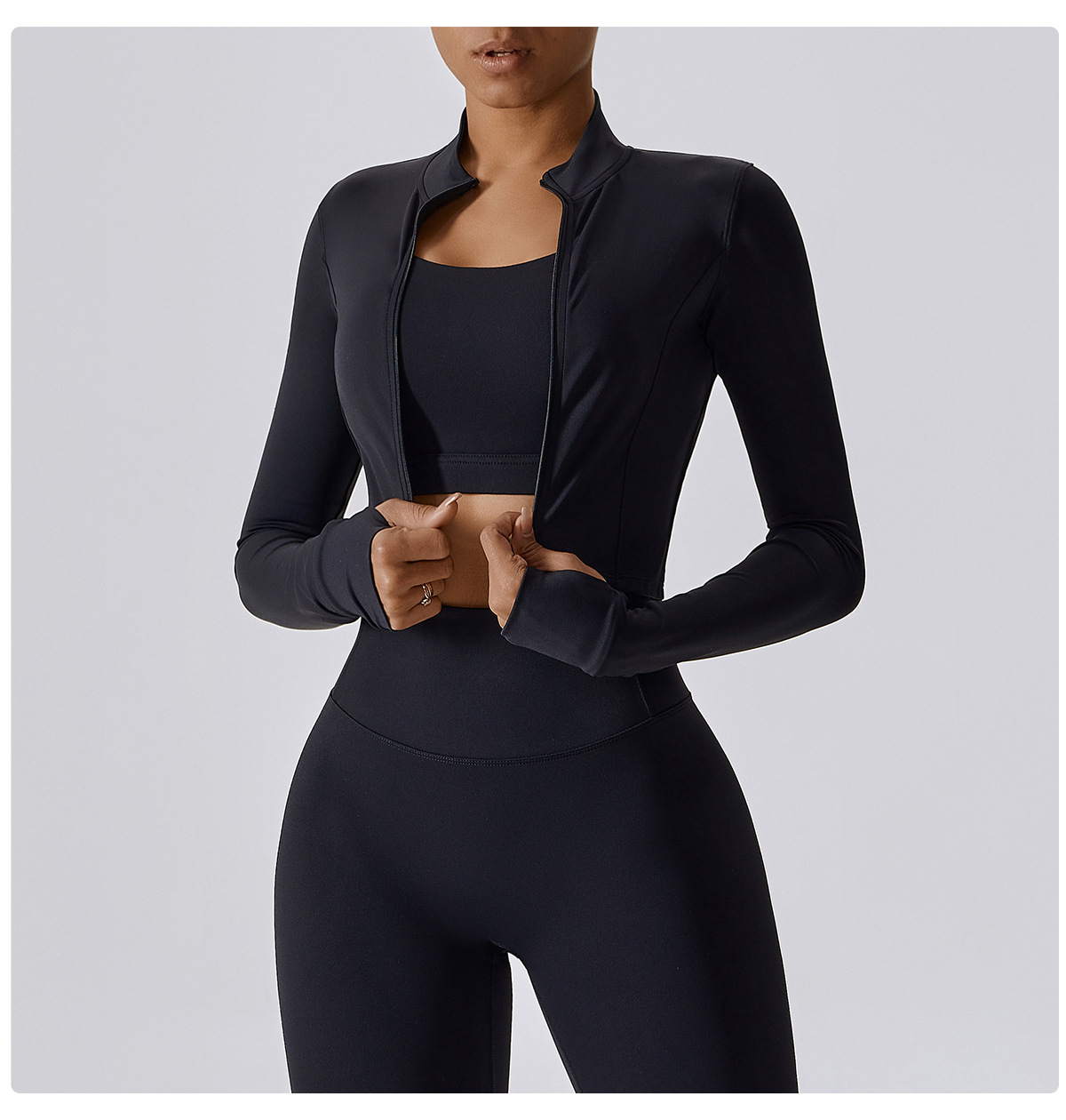 High-Neck Yoga Tank with Built-In Support