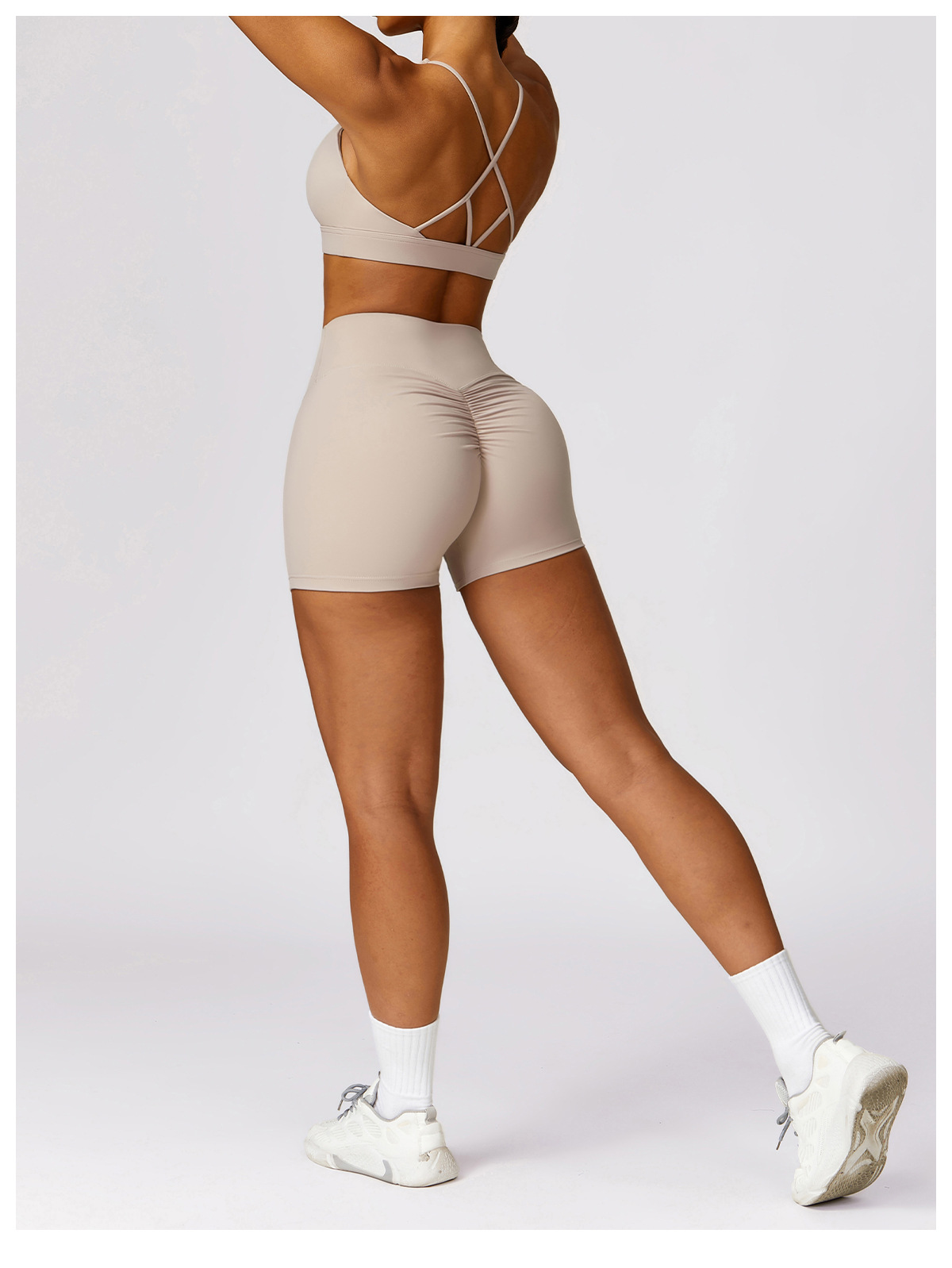 Ombreezy Brushed High-Waisted Tummy-Control Yoga Shorts
