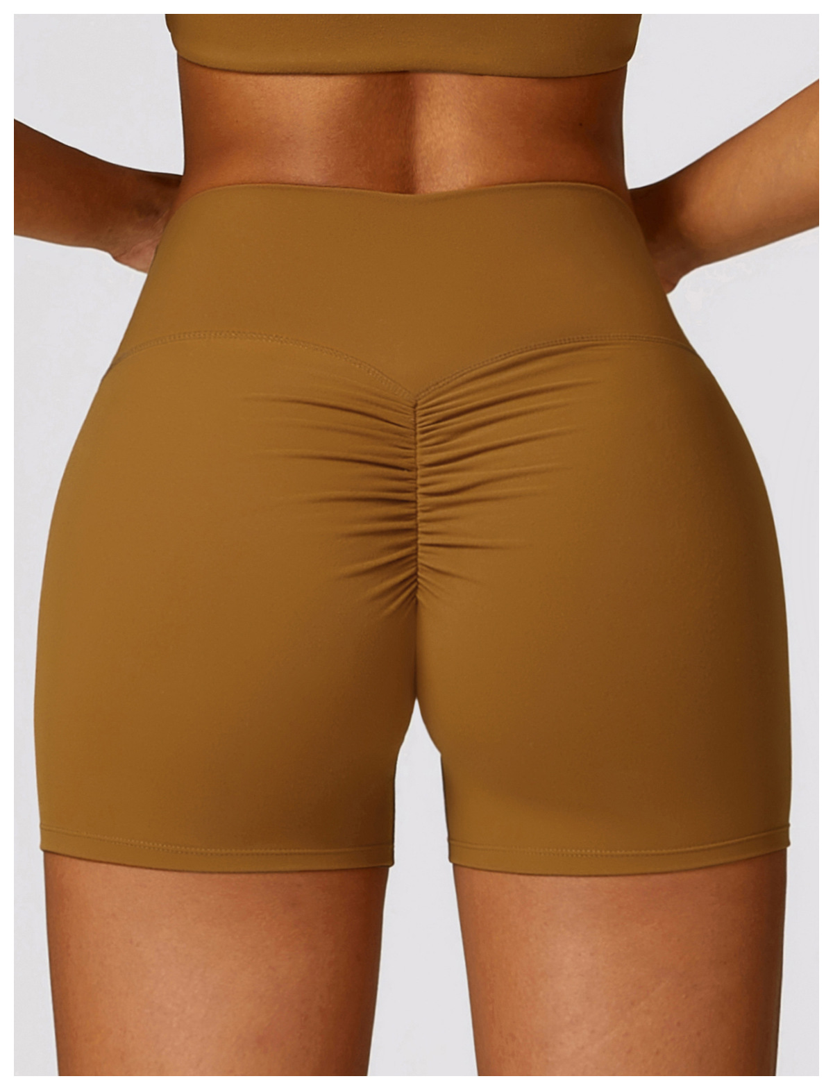 Ombreezy Brushed High-Waisted Tummy-Control Yoga Shorts