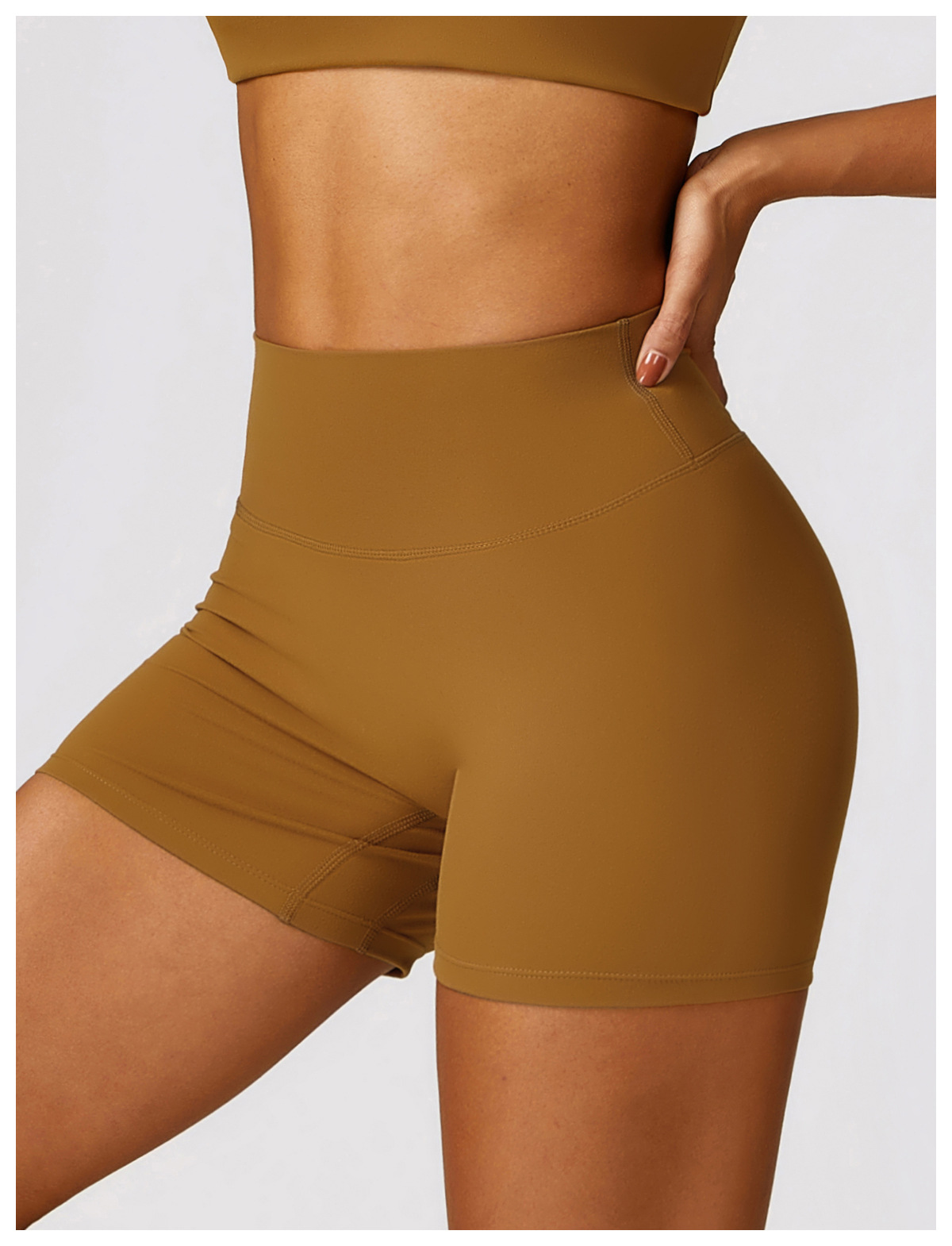 Ombreezy Brushed High-Waisted Tummy-Control Yoga Shorts