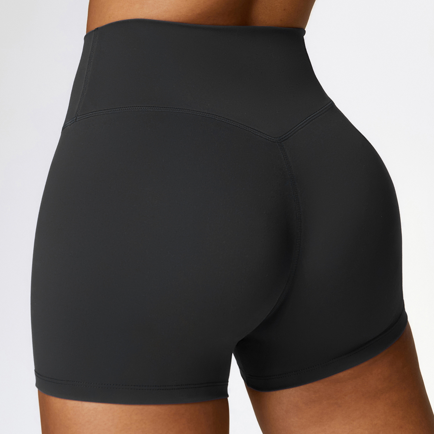 Brushed High-Waisted Yoga Shorts – Sculpting & Ultra-Soft