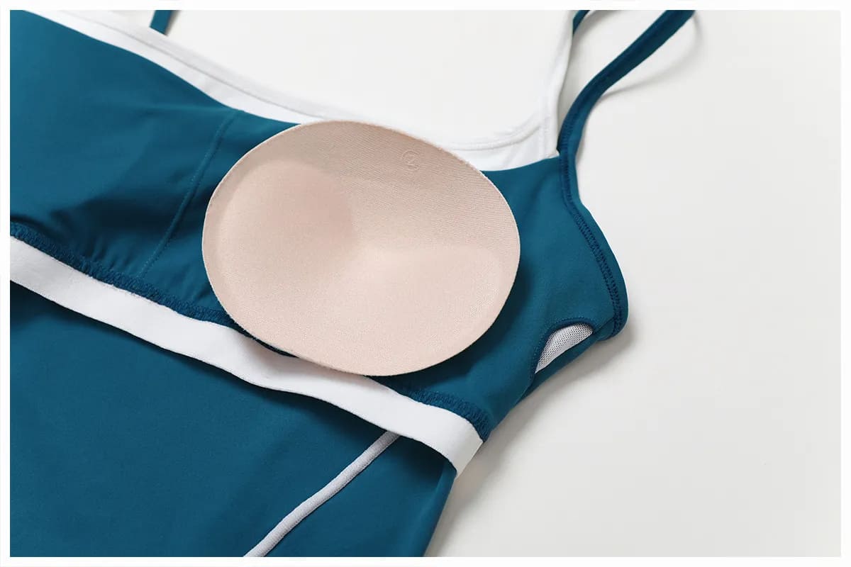 OmbreezyHalter Neck Yoga Tank with Layered Look Back