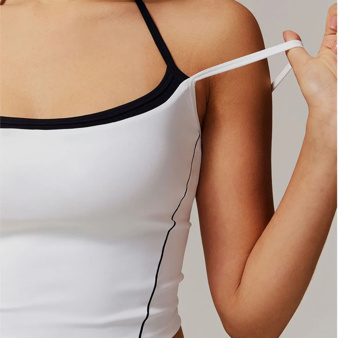 OmbreezyHalter Neck Yoga Tank with Layered Look Back