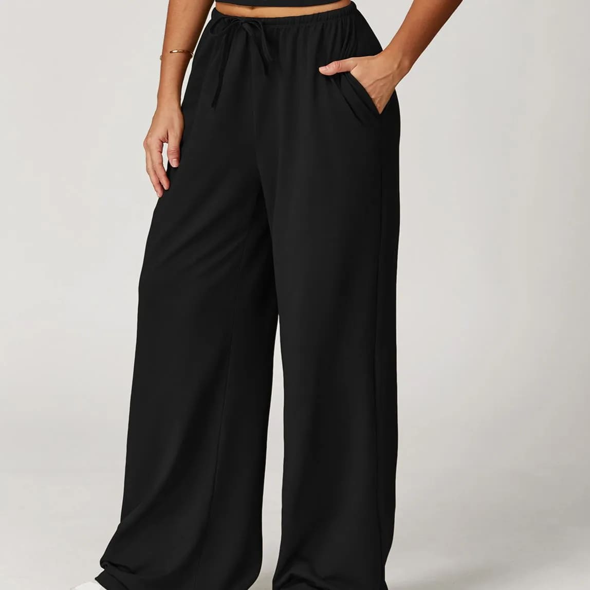 Ombreezy Brushed Flowy Wide-Leg Trousers