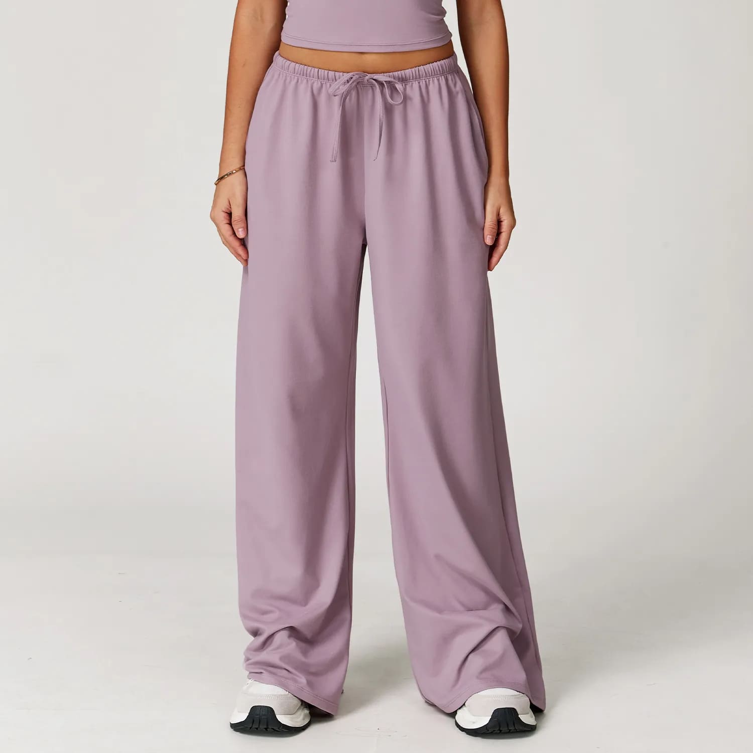 Ombreezy Brushed Flowy Wide-Leg Trousers