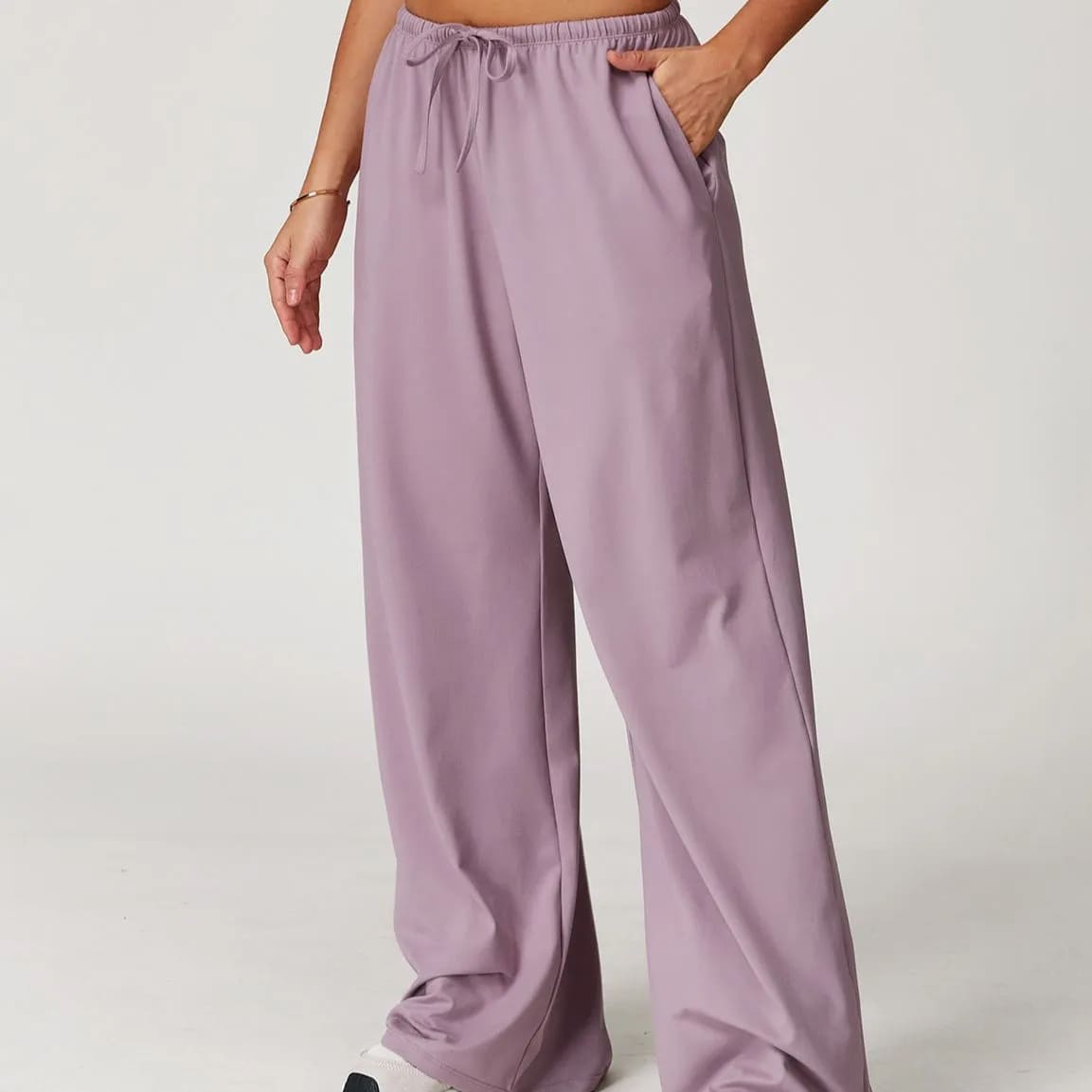 Ombreezy Brushed Flowy Wide-Leg Trousers