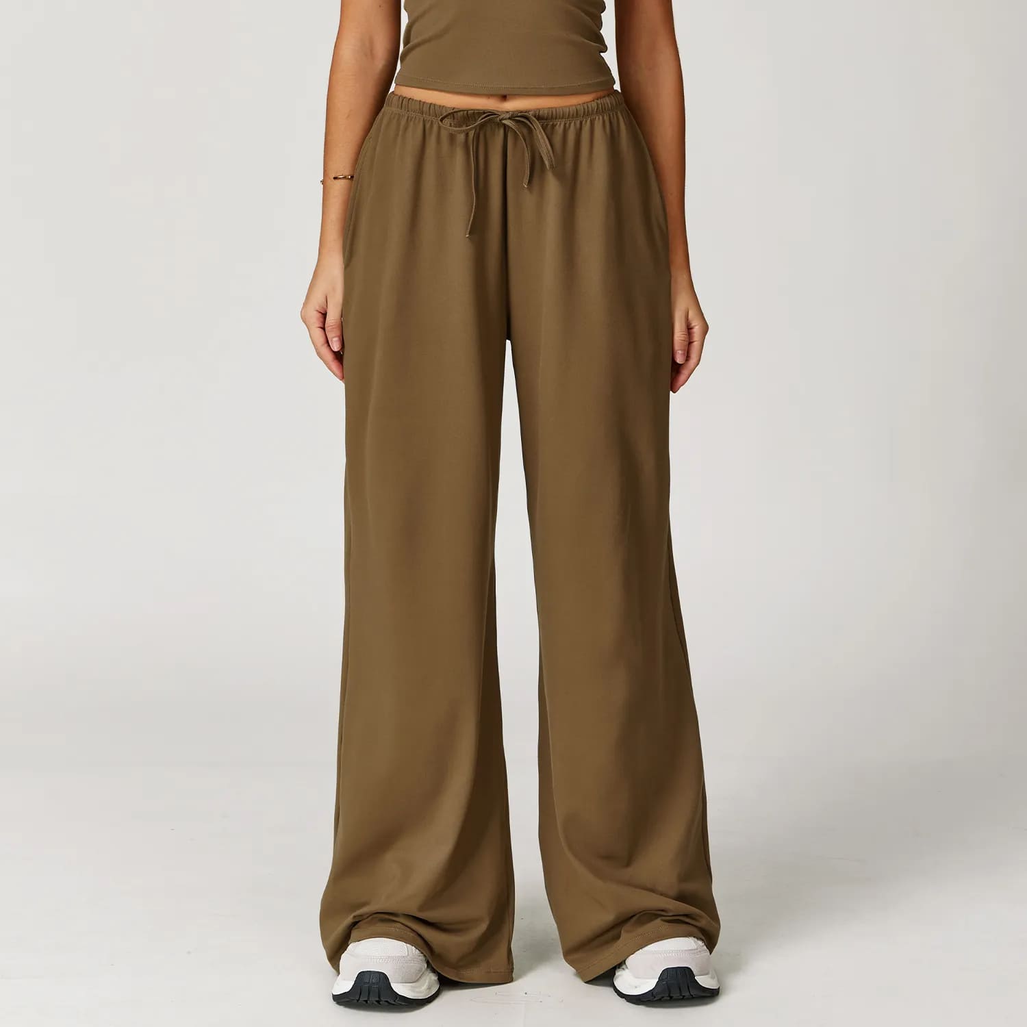 Ombreezy Brushed Flowy Wide-Leg Trousers