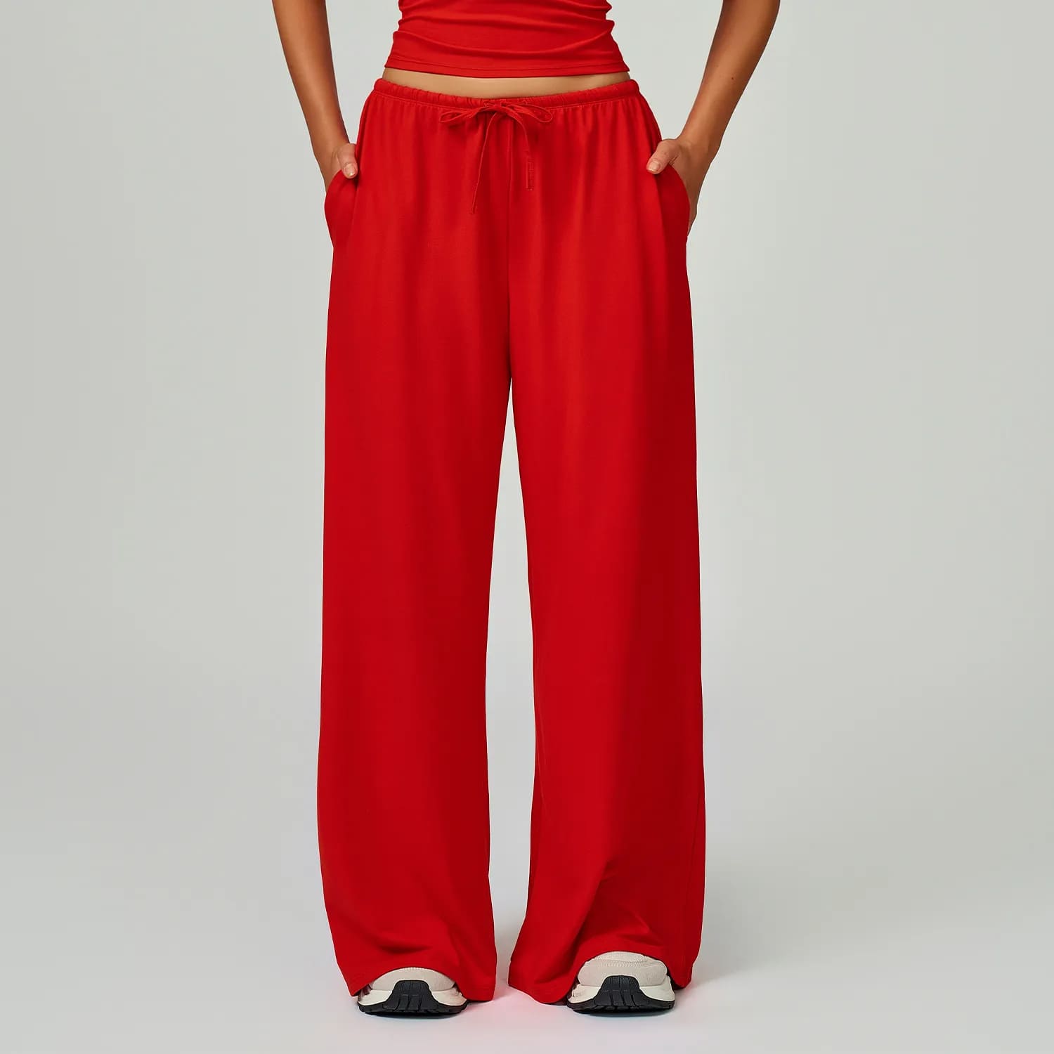 Ombreezy Brushed Flowy Wide-Leg Trousers