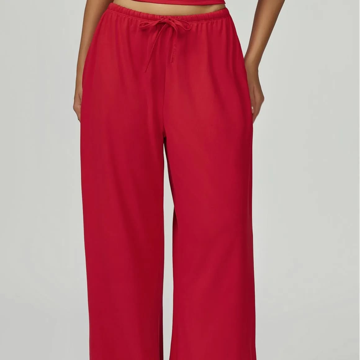 Ombreezy Brushed Flowy Wide-Leg Trousers