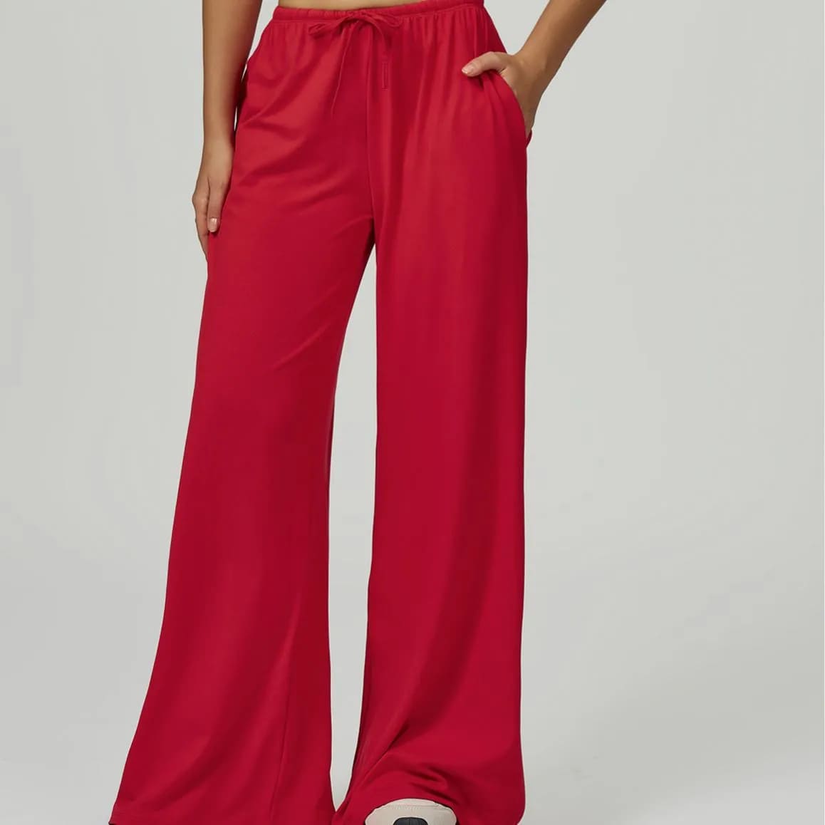 Ombreezy Brushed Flowy Wide-Leg Trousers