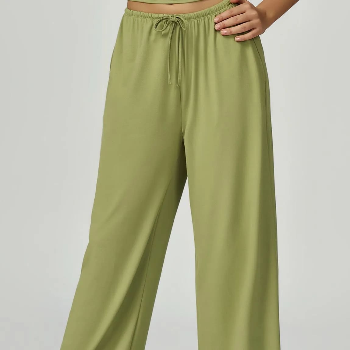 Ombreezy Brushed Flowy Wide-Leg Trousers